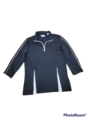 Top Callaway Para Mujer M Negro Cuarto Cremallera Manga Larga Golf Tenis Elastizado Atletismo Foto 1 de 4
