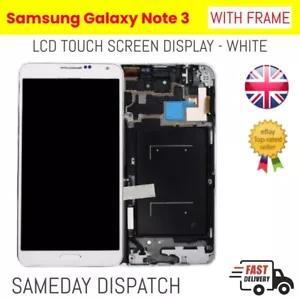 LCD Screen For Samsung Galaxy Note 3 Assembly Digitizer Touch With Frame White - Picture 1 of 1