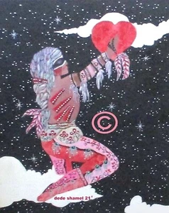 Rain Dancer- Original Painting-Shamel-Listed Artist-Signed 14"x18" - Picture 1 of 8