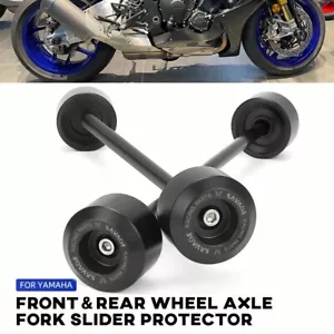 Front Rear Wheel Fork Axle Slider Crash Guard For YAMAHA YZF R1/R6 FZ-10 MT-10 - Foto 1 di 21