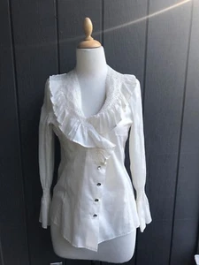 Liliana Castellanos White Blouse size 10 - Picture 1 of 3