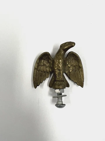 Vintage Flagpole Eagle Topper Decor Gold Brass Metal Finial bank post small Cover