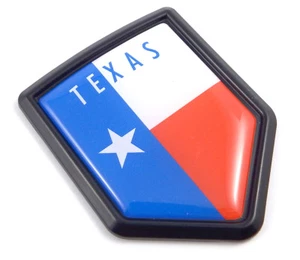Texas USA state Flag Black Shield emblem Car bike Decal crest 3D sticker - Imagen 1 de 4