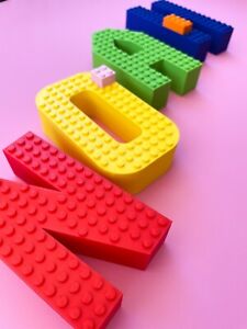 Lego Compatible Large Personalised Custom Name Sign Decoration for Boys & Girls 