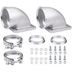 2x 3" Vband 90 grados codo adaptador brida acero inoxidable fundido para T3 T4 Turbo - Imagen 1 de 9