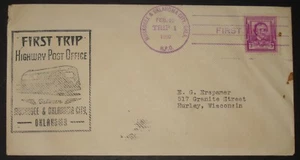 FIRST TRIP 1 HIGHWAY POST OFFICE MUSKOGEE & MANGUM OK. FEB 20 1950 COVER - Picture 1 of 1
