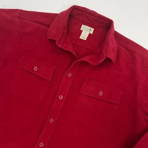 VTG LL Bean Chamois Cloth Shirt Flannel Shirt Mens XL Red Heavyweight Chore - Picture 1 of 15