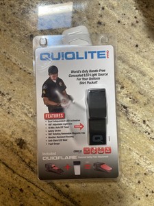 QuiqLite Pro Pocket Concealable Flashlight with White and Red LED's - Black