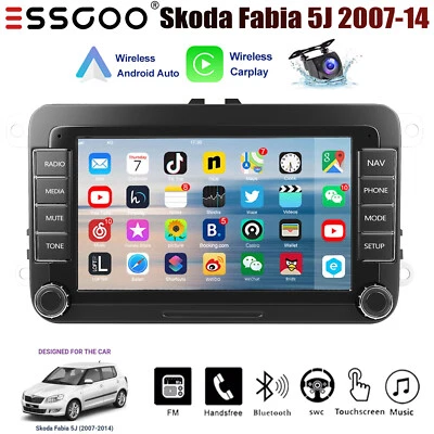 ESSGOO For Skoda Fabia 5J 2007 to 2014 100% PLUG & PLAY CarPlay Car Stereo WIFI 32G+AHD