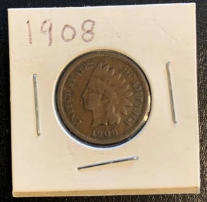 Antiguo centavo cabeza india 1908 de un centavo Estados Unidos de América - Imagen 1 de 2
