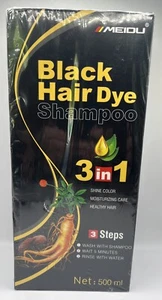 Black Hair Dye Shampoo 3 In 1 Shine color Moisturizing care 16.9oz. EXP : 12/26 - Picture 1 of 4