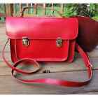Mark & Graham Red Leather Crossbody Laptop Bag Purse Travel Workwear