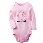 Am I Cute Romper Baby Bodysuits Newborn Jumpsuits Infant Kids Animal Pig Outfits