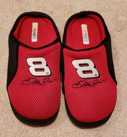 Collectible NASCAR Slippers #8 Dale Earnhardt Jr. Size 7 Rubber Sole Cover