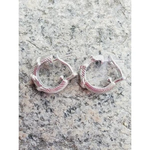 Vintage Judith Ripka 925 Sterling Silver Cable Rope Hoop Earrings Signed - Picture 1 of 6