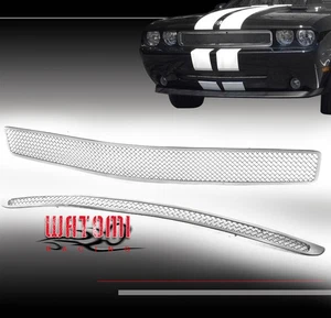 FOR 09-10 CHALLENGER MAIN UPPER+BUMPER STAINLESS STEEL MESH GRILLE COMBO 2PCS - Picture 1 of 4