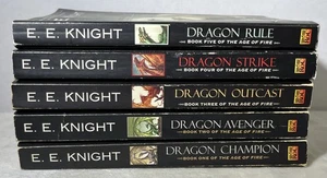 E E Knight Age Of Fire Books 1-5 Lot Of 5 Paperback Book Dragon Champion Avenger - Picture 1 of 16