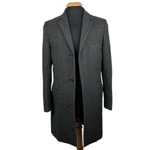 J. Crew Men's Gray 100% Wool Yorkshire Tweed by Moon Mayfair Topcoat Jacket XS - Picture 1 of 10