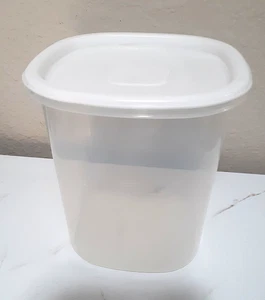 Bote transparente de 3 cuartos de galón #6 almacenamiento cuadrado con tapa BLANCA - Imagen 1 de 4