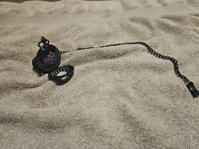 pocket watch Metal, Aesthic Design, Blue Desgin, Mechanical, Ribbon, Interal - Image 1 of 4