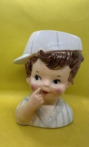 Vtg Samson Import Co. Boy w/Baseball Cap Head Vase 5715 - Picture 1 of 6