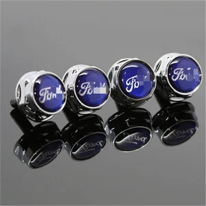 4X/Metal Car Anti-Theft License Plate Frame Screw Cap Covers For/FORD - Bild 1 von 2