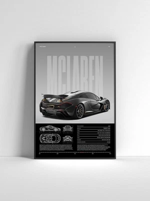 Arte de pared McLaren P1 | Póster de coche deportivo de lujo | Regalo de decoración automotriz Foto 1 de 3