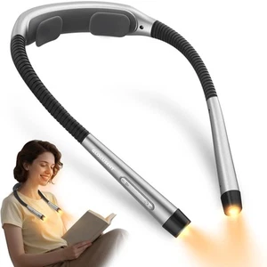 Rechargeable Reading Light, 1600mAh Neck Light - 3 Colors & 5 Stepless Bright... - Picture 1 of 7