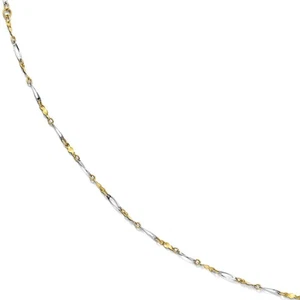 10k Two Tone Gold Polished 2.5mm Fancy Link Anklet, 9-10 Inch - Picture 1 of 5