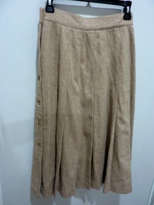 Vintage Liz Claiborne Wool Pleated Skirt With Side Buttons Size S Made In USA - Picture 1 of 6