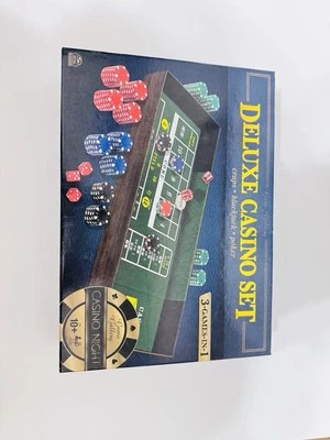 Game Gallery Deluxe Casino Set - Craps, Blackjack, Poker. SEALED Free Shipping - Image 1 of 4