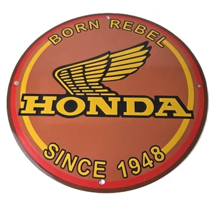 Letrero Honda vintage - Letrero de porcelana de servicio de bomba de gasolina para motociclista automóvil - Imagen 1 de 14