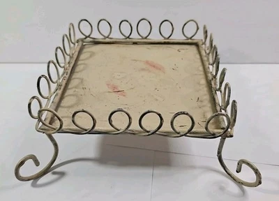 Candelabro Pilar Cuadrado Metal Desplazamiento Cableado Pedestal Beige 6.5" W Envejecido Foto 1 de 4