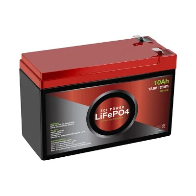 12V 10Ah LiFePO4 Lithium Iron Phosphate Deep Cycle Rechargeable Battery - Image 1 of 4