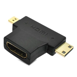 2in1 Mini HDMI Micro HDMI Male to HDMI Female Adapter Converter 1080P - Picture 1 of 3