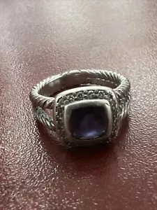 Anello David Yurman in argento sterling 925 Albione iodolite e diamanti misura 6,5 - Foto 1 di 11