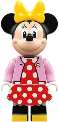 LEGO Minnie Mouse Minifigura Chaqueta Rosa Brillante, Lunares Rojos 43212 NUEVO dis089 Foto 1 de 2