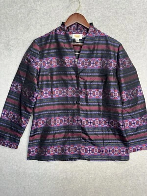 Talbots Brocade Silk Jacquard Kimono Jacket Blazer Paisley Multicolor Sz 12 VTG - Image 1 of 4