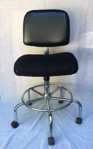 Vintage MCM Industrial Swivel Rolling Bar Kitchen Chair Propeller Base - Rare!! Cover