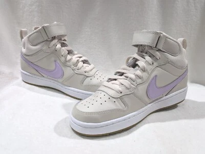 Кроссовки детские Nike Court Borough Mid 2 (GS) Light Orewood коричневые/сиреневые размер 6 лет новые без коробки - Изображение 1 из 4