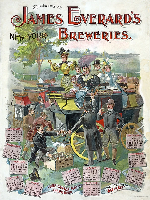 JAMES EVERARD'S NEW YORK BREWERIES ADVERTISING POSTER - Image 1 of 1