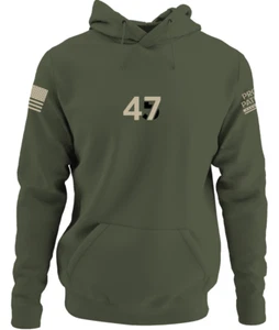 Proud Patriots - 45/47 Military Green Hoodie - Picture 1 of 2