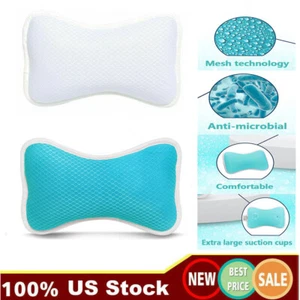 3D Soft Mesh Bath Pillow Spa Pillow Head Neck Rest for Hot Tub Bathtub Non-Slip - Picture 1 of 14