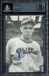 Curt Simmons Philadelphia Phillies - Real Photo Postcard (RPPC) - BAS Autograph - Picture 1 of 2