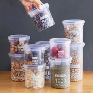 NEW Plastic Clear Food & Grain Storage Box Airtight Tank with Lid - Picture 1 of 7