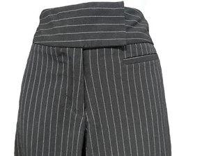 The Limited "Drew Fit" Black Pinstripe Career Pants High Waist Womens Size 8 - Picture 1 of 12