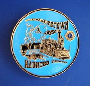 VTG 1995 Stewartstown PA Lions Club Haunted Train Railroad Halloween Enamel Pin - Picture 1 of 9