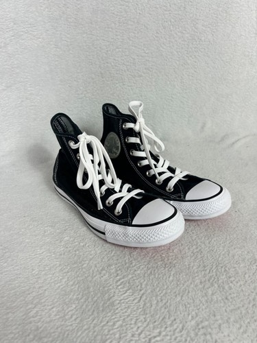 Converse scarpe da ginnastica alte donna nere in tessuto a rete taglia UK 5 usate