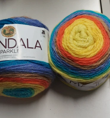 Lion Brand MANDALA SPAKLE Yarn HERCULES  3.5 oz ea. Set of two Acrylic/Polyester - Image 1 of 4