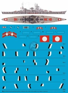 Peddinghaus 1/350 Scharnhorst deutsche Schlachtschiffmarkierungen Ostsee 1940 Zweiter Weltkrieg 3934 - Bild 1 von 1